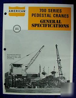 American 700 pedestal cranes brochure 1975
