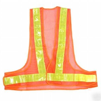 10 illuminated safety vests w 16 bright red led lights
