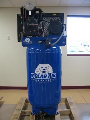 5 hp,2-stage,single or 3-phase,80-gallon air compressor