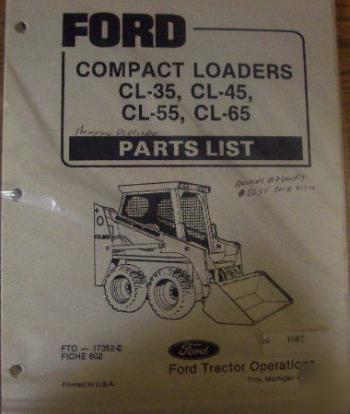 Ford CL35 CL45 CL55 CL65 compact loader parts manual