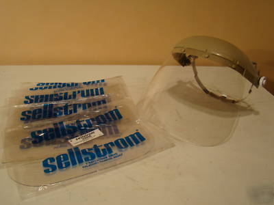 New sellstrom safety headgear with (6) clear shields 