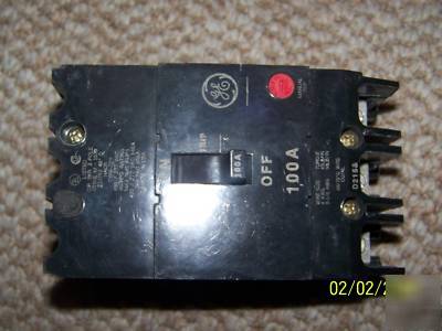 Ge TEY3100 tey 100A 480V 3 p circuit breaker hacr rated