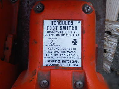 Hercules foot switch cat. no. 531-swho