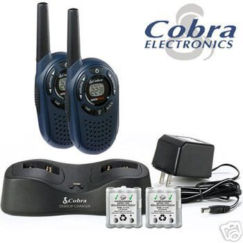 CobraÂ® ultra compact two way radio charging combo