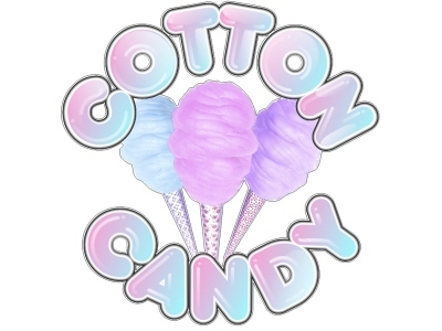 Cotton candy with wording decal for floss machine 066R