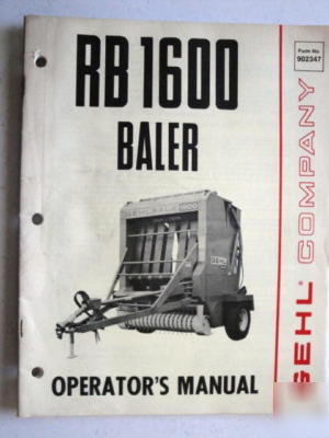 Gehl rb 1600 baler operators manual