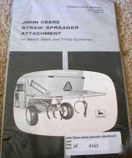 John deere 6600 combine straw spreader operators manual