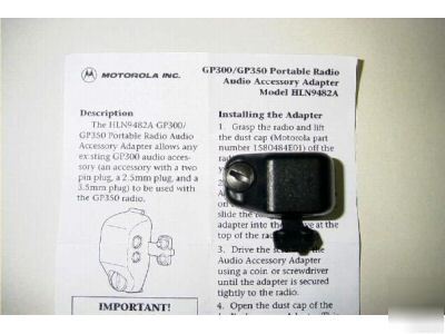 Motorola GP350 audio accessory adapter