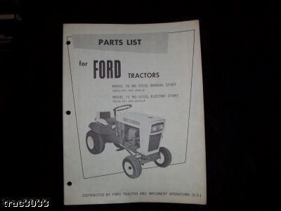 Original ford 70 & 75 tractors parts manual