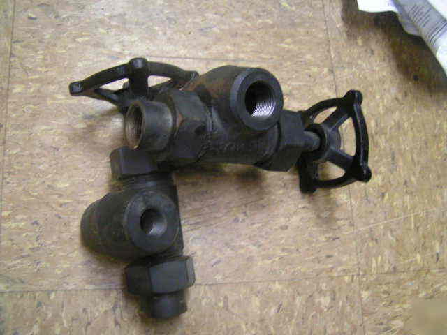 Qty 2 jerguson 3-way valve black valves fd-76 1