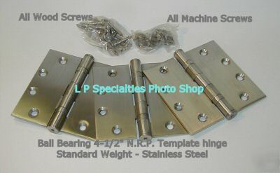 Stainless steel hinges 4.5 x 4.5 bb nrp 12 pack US32D
