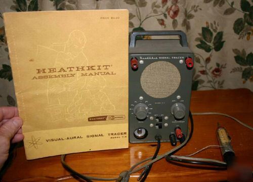 Vintage heathkit signal tracer model t-4 with manual 
