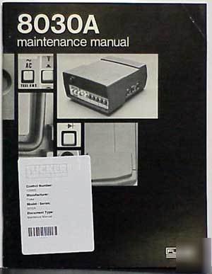 Fluke 8030A dig. multimeter maintenance manual
