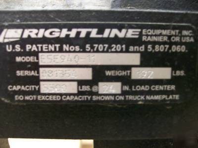 Rightline 5500 lb capacity forks off of komatsu 25