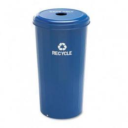 Safcotall round steel recycling receptacle 20-gallon