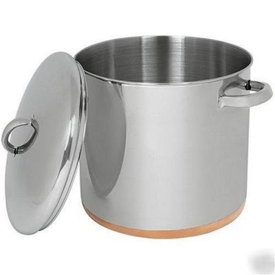 12 quart revere copper clad stock pot with cover - 