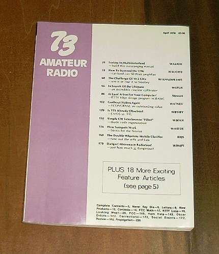 1978 april 73 amateur radio magazine ham shortwave tech