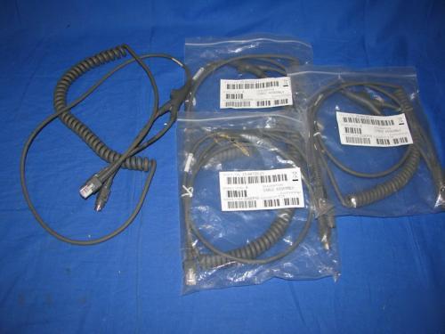 Lot (4) symbol scanner coiled cables part # 25-66720-21