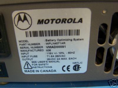 Motorola WPLN4071AR, cadex C7000-1 battery analyzer 