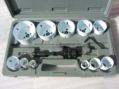 New 14 pc h.s.s hole saw set in box