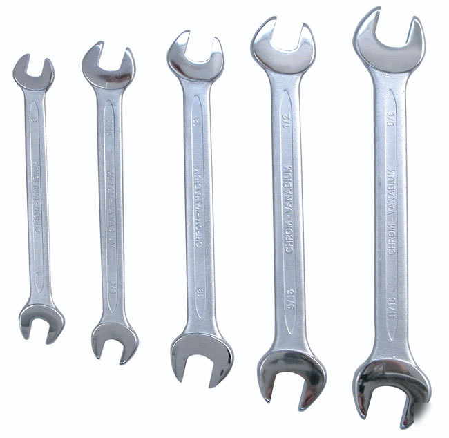 5 pc. thin pattern metric open end wrench set 