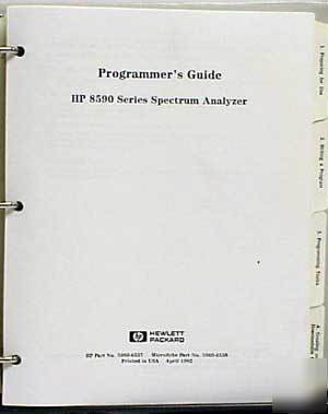 Agilent hp 8590 series spec analyz. programmers manual