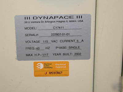 Dynapace tilt feed conveyor m# C17411 system working g