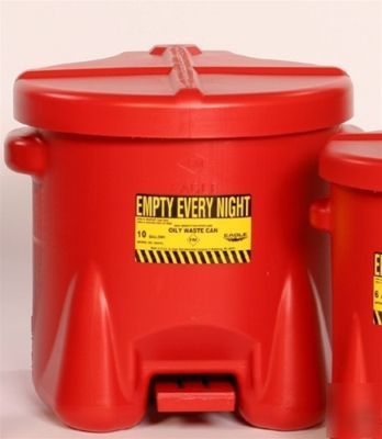 Eagle 10 gallon red polyethylene oily waste can - 935-f
