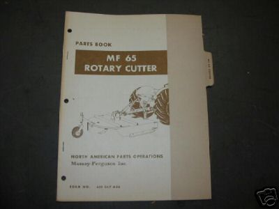 Massey ferguson farm parts manual #65 rotary cutter