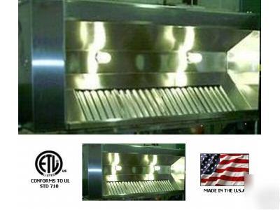 New 10'X4' stainless restaurant grease exhaust hood