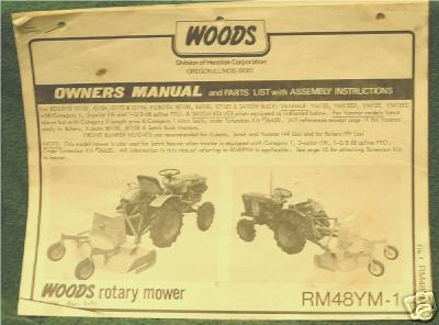 Woods RM48YM-1 rotary mower owners manual