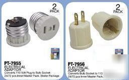 Convert light socket to outlet/ outlet to light bulb, 