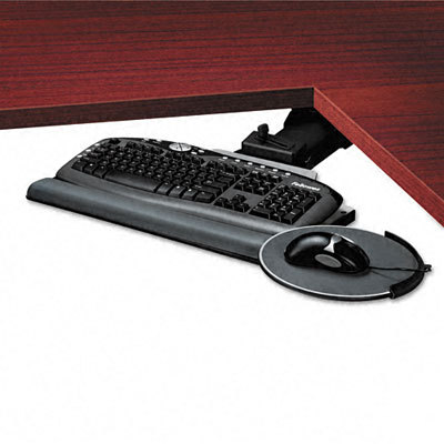 Corner executive computer keyboard tray black