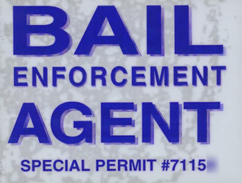 Bail enforcement windshield static cling pass