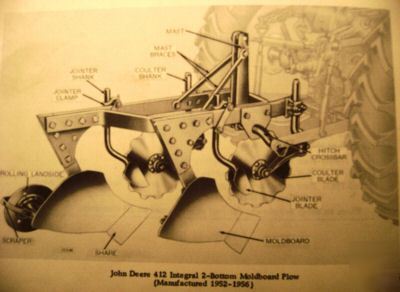 John deere tractor mounted 411 & 412 plow parts catalog