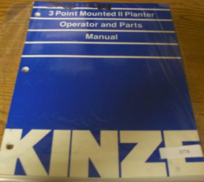 Kinze 2 point mounted ii planter operator & part manual