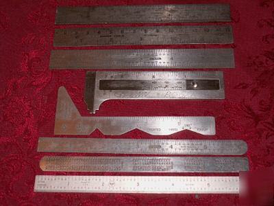 Misc. stainless steel rules, caliper and gauge