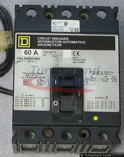 New square d FAL340601021 circuit breaker, 60 amp, 
