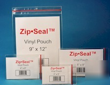 Wise zip seal vinyl doc pouch bag adhesive 4X6 lot 25