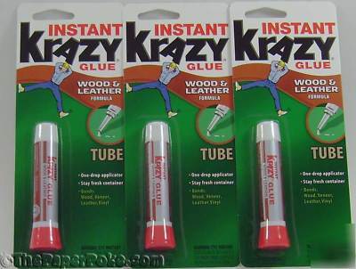 Instant krazy glue wood and leather 3 pack