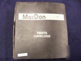 Macdon 962 harvest header parts manual binder