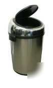 Round stainless steel touchless trashcan - 18 gallon
