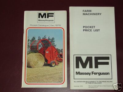 1975 massey ferguson pocket catalogue & price list
