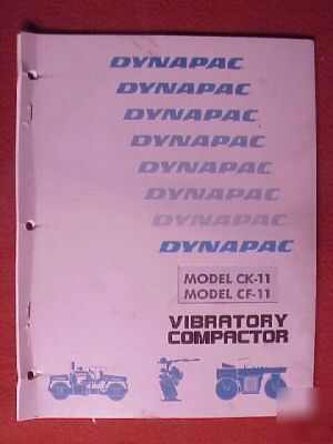 1973 dynapac CK11 CF11 service instructions parts list
