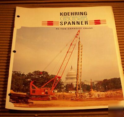 60's koehring m/n 665 crawler crane color brochure N029