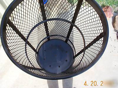 Expanded steel street baskets 45 gal trash cans