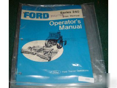 Ford series 240 disc harrow operators manual