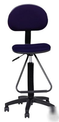 Mayline multi-task stool navy 2610-n with footrest