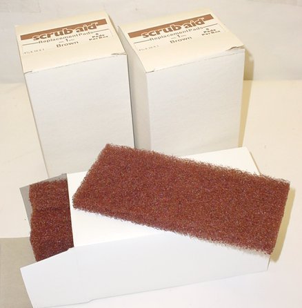 New lot 15 scrub aid brown replacement pads 4-5/8 x 10 