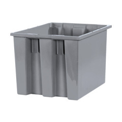Shoplet select gray stack nest container 14 12 x 17 x